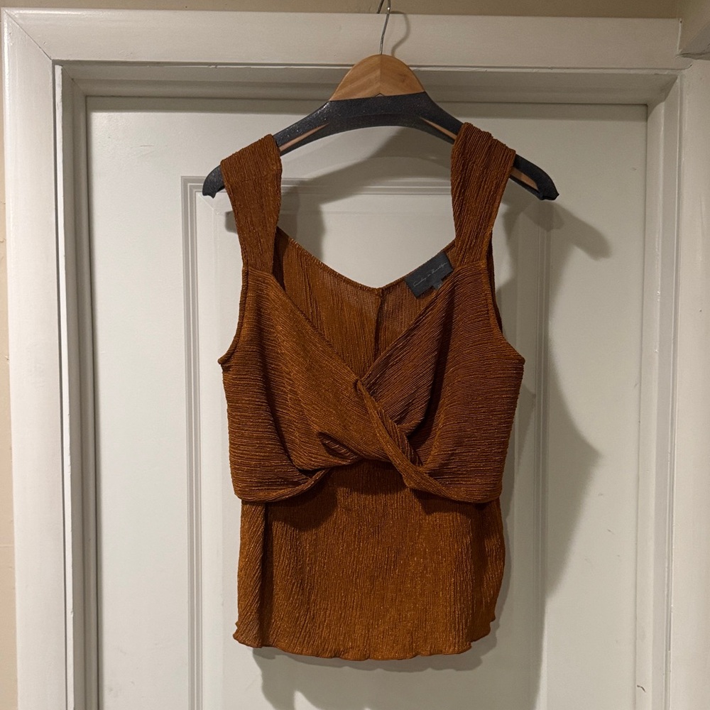 Anthropologie Copper Twist Tank Top
